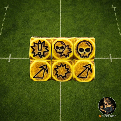 Fantasy Football Dice Antique Yellow - Attack Dice | TYCKA DICE