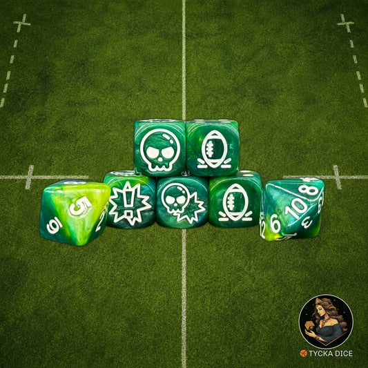 Fantasy Football Dice Forest Green - Complete Set | TYCKA DICE