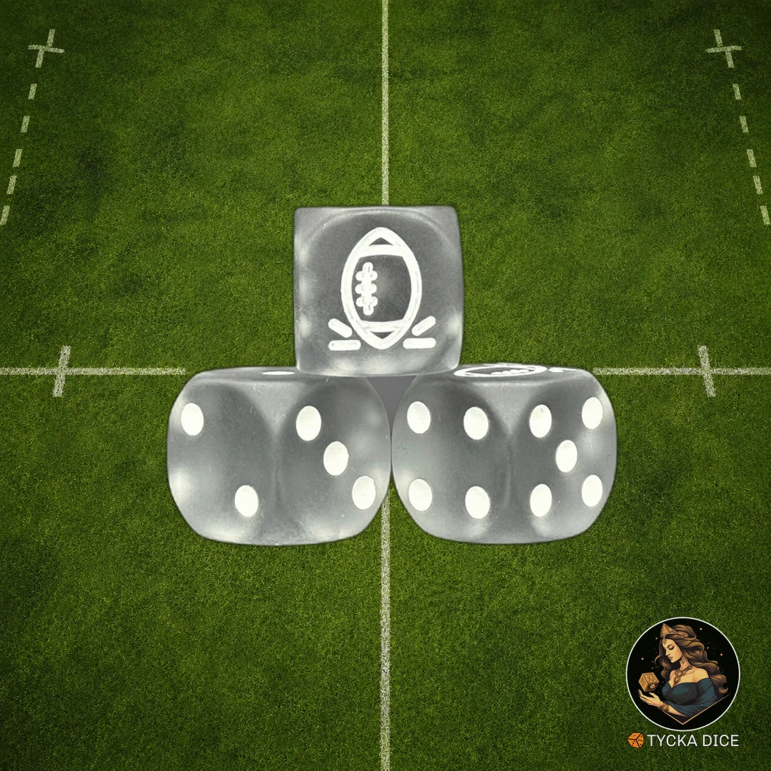 Fantasy Football Dice Translucid Matte Grey - D6 Dice | TYCKA DICE