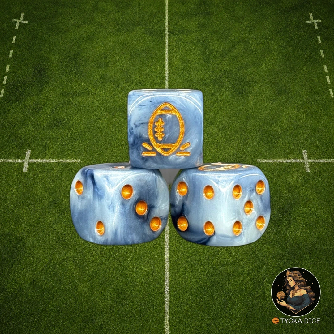 Fantasy Football Dice Blue Grey - D6 Dice | TYCKA DICE
