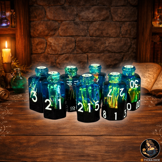 Potion Dice Abyss RPG Dice Set - Row View | TYCKA DICE