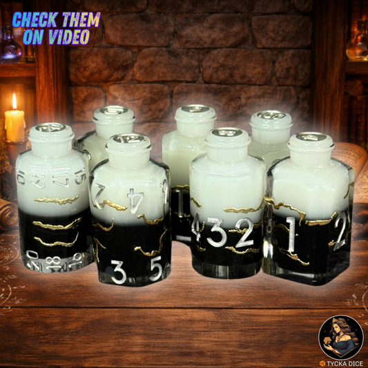 Potion Dice Philosopher RPG Dice Set - Row View | TYCKA DICE