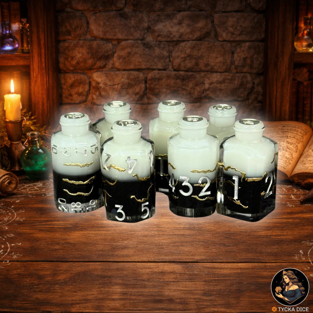 Potion Dice Philosopher RPG Dice Set - Row View | TYCKA DICE