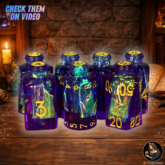 Potion Dice Arcane RPG Dice Set - Row View | TYCKA DICE