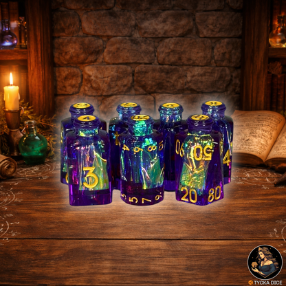Potion Dice Arcane RPG Dice Set - Row View | TYCKA DICE