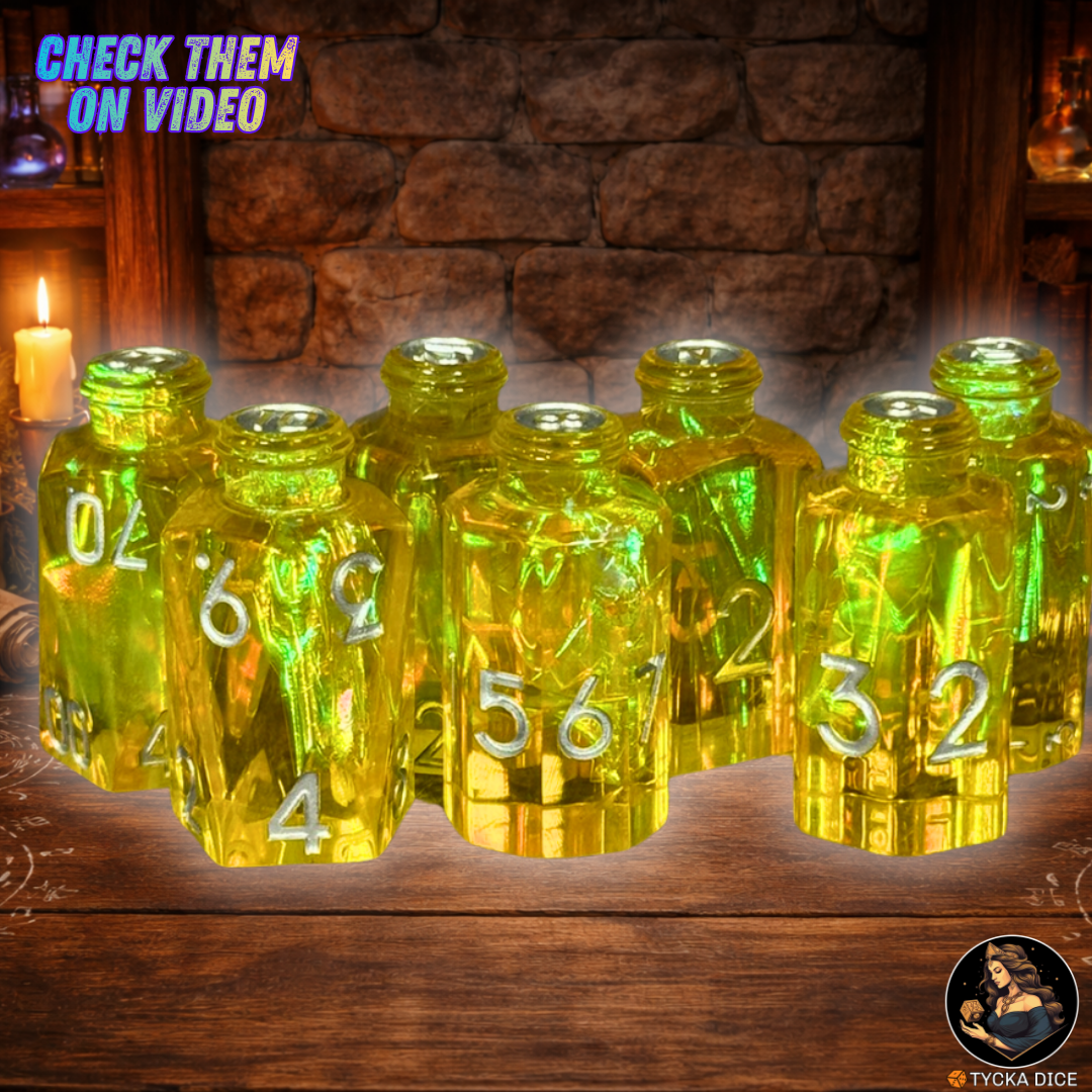 Potion Dice Felix RPG Dice Set - Row View | TYCKA DICE