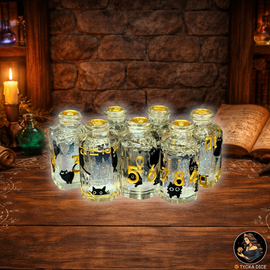 Potion Dice Luna RPG Dice Set - Row View | TYCKA DICE