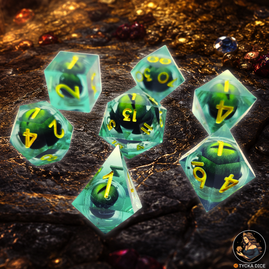 RHAEGAL Liquid Core Eye RPG Dice Set | TYCKA DICE