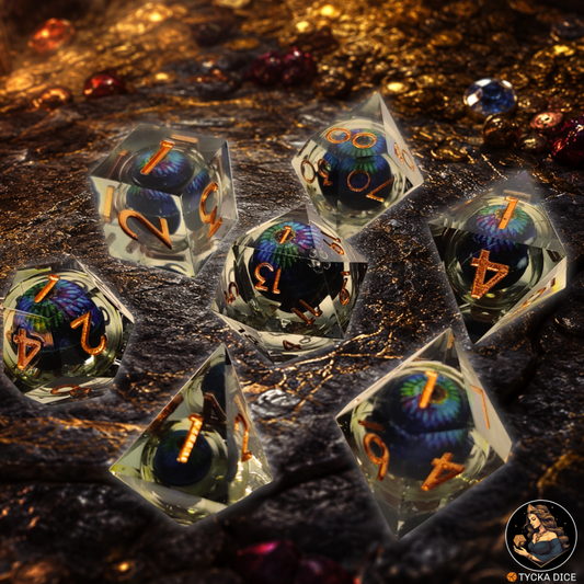 MINDFLAYER Liquid Core Eye RPG Dice Set | TYCKA DICE