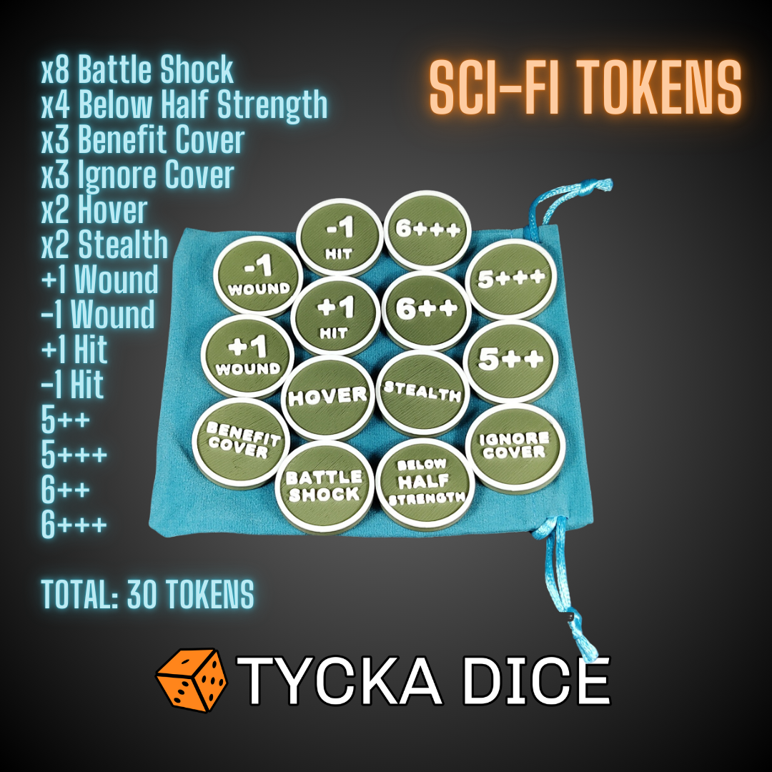 3D - SCI-FI 30 Tokens - MILITARY GREEN