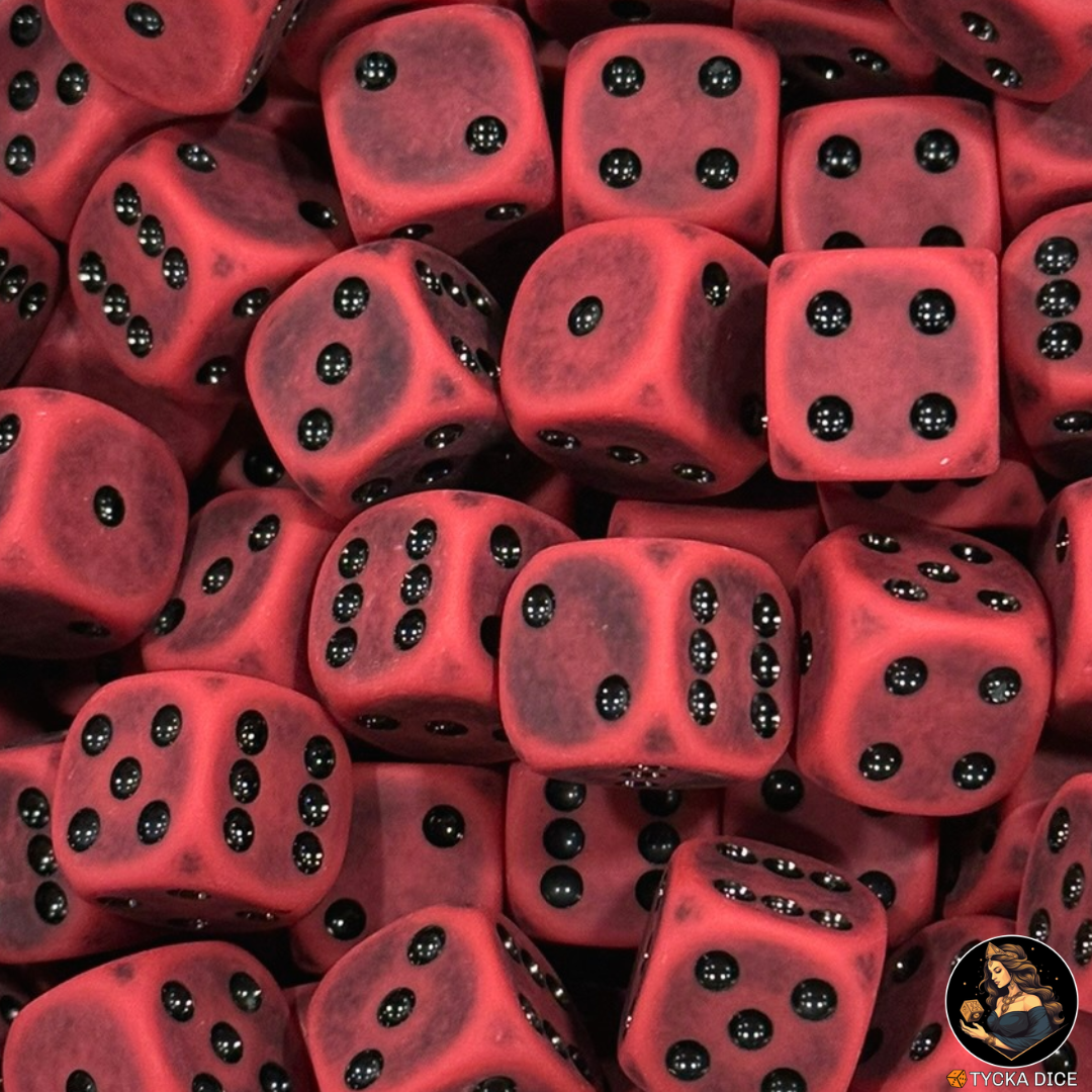 Antiquia Bloodstone rounded dice | TYCKA DICE