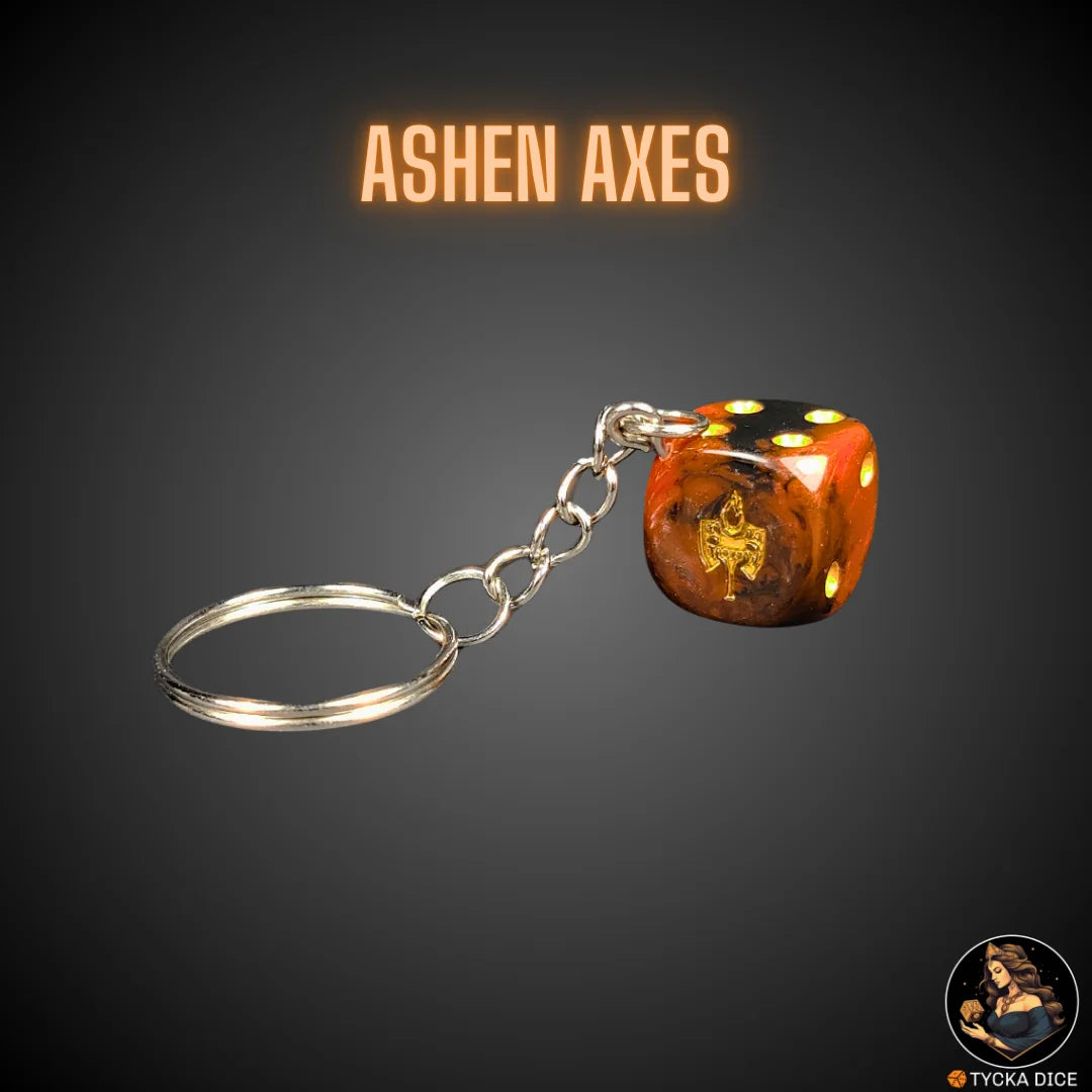 Keychain – pearlescent red and black resin die – Ashen Axes