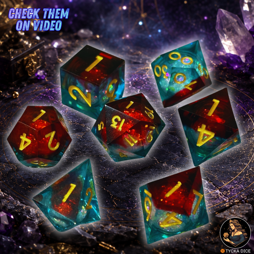Liquid Core Dice - Aurora Mystic Sand RPG Dice Set | TYCKA DICE