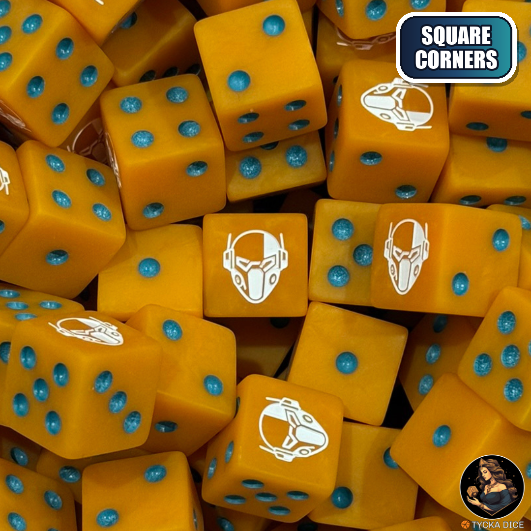 Axion Dice Set — sci-fi wargame dice, square corners | TYCKA DICE