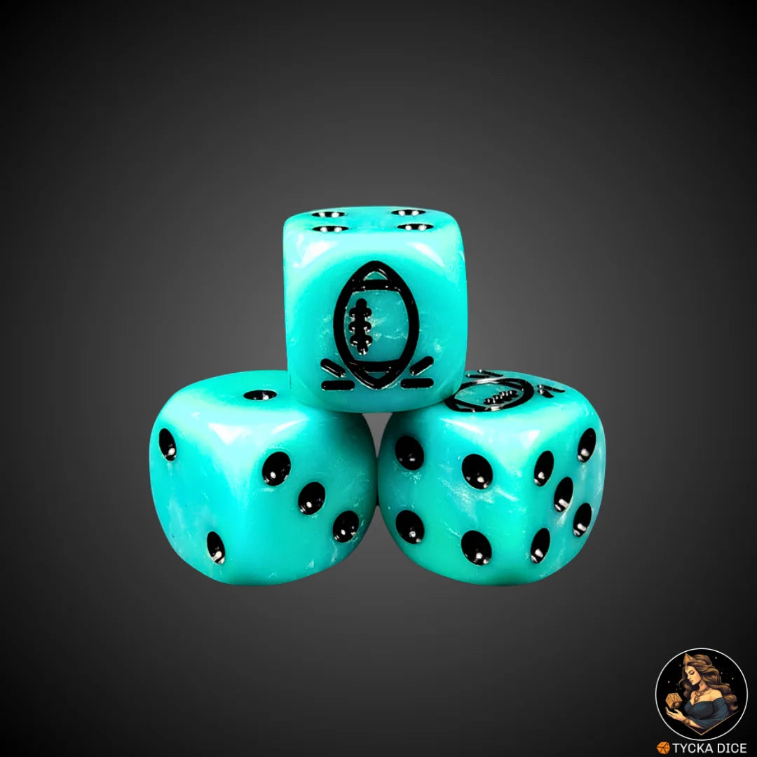 Blix Bowl Dice – Ice White – Single D6 custom fantasy football die by TYCKA DICE