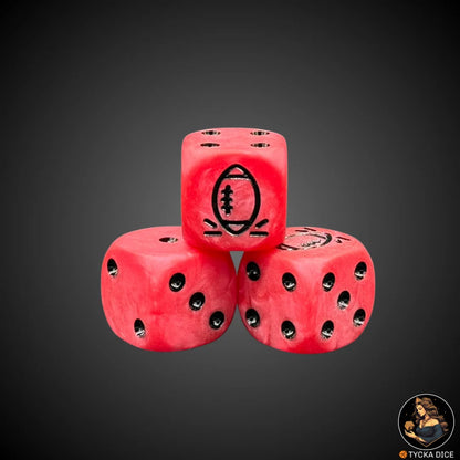  Single D6 – Custom matte crimson die with black engraving