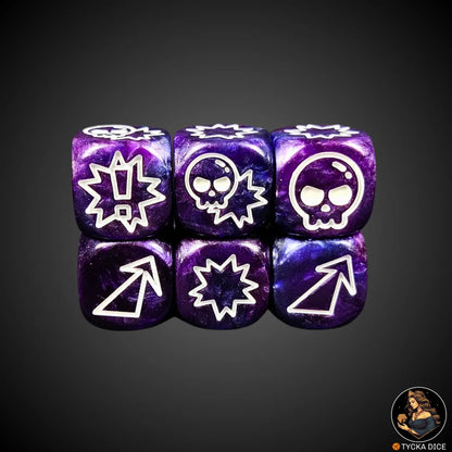 Blix Bowl Dice – Purple White – Block dice for fantasy football by TYCKA DICE