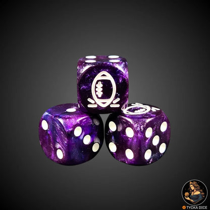 Blix Bowl Dice – Purple White – Single D6 custom fantasy football die by TYCKA DICE