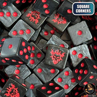 Bloodbound Knights Dice Set — wargame dice, square corners | TYCKA DICE