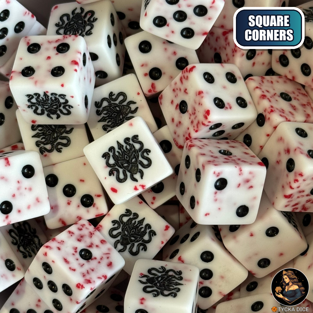 Bloody Amazons Dice Set — wargame dice, square corners | TYCKA DICE