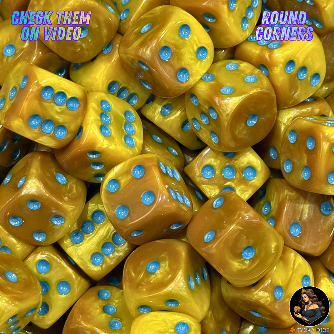 CHROMA Aurum Dice | Gold & Celestial No-Logo D6 | TYCKA DICE