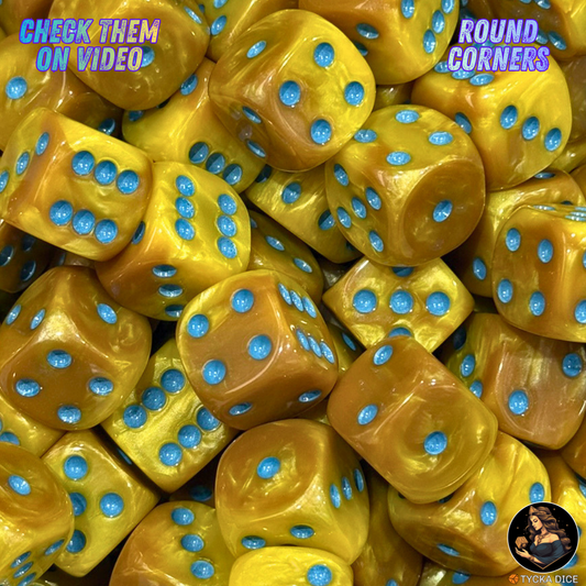 CHROMA Aurum Dice | Gold & Celestial No-Logo D6 | TYCKA DICE