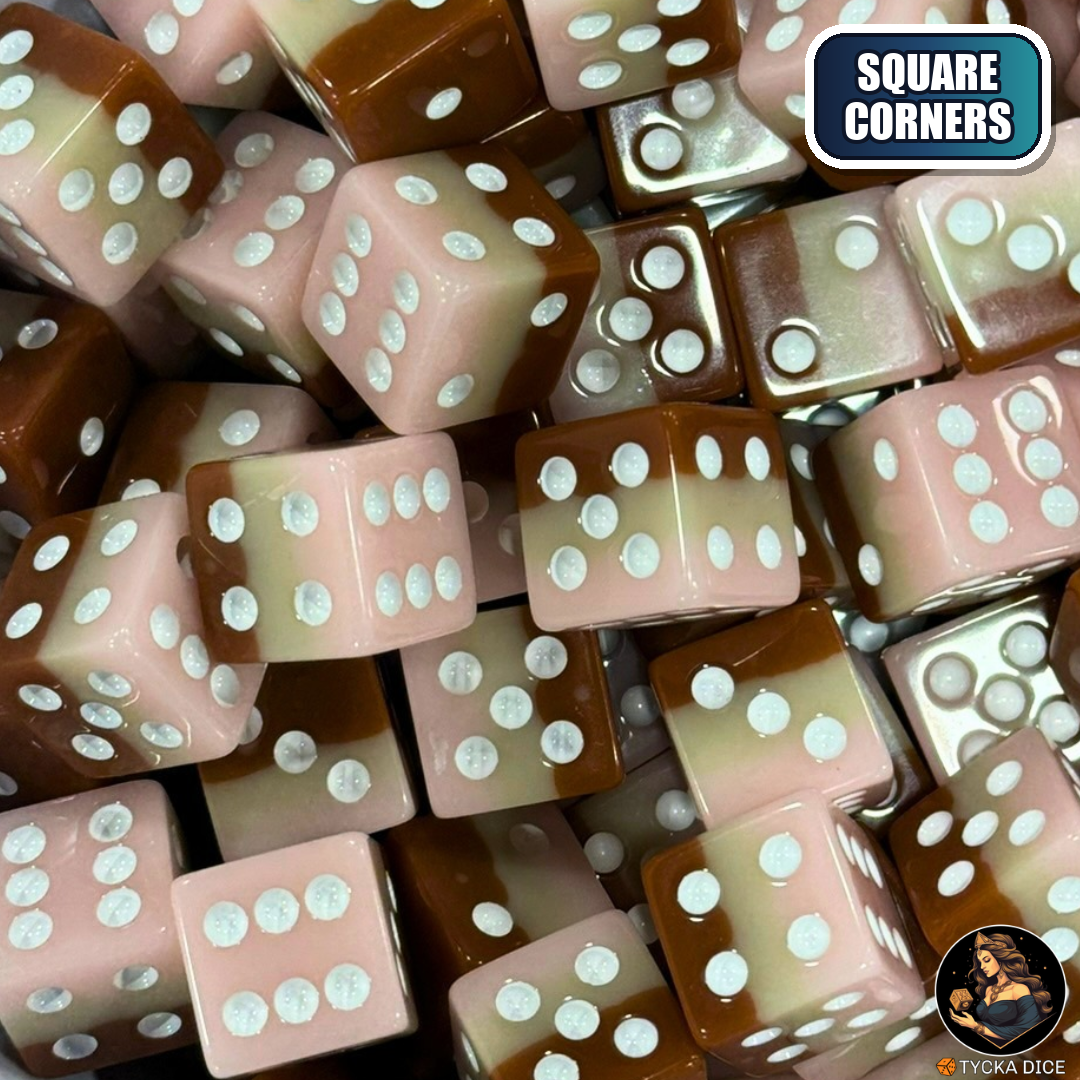 CHROMA Gelato Dice | Neapolitan Layered No-Logo D6 | TYCKA DICE
