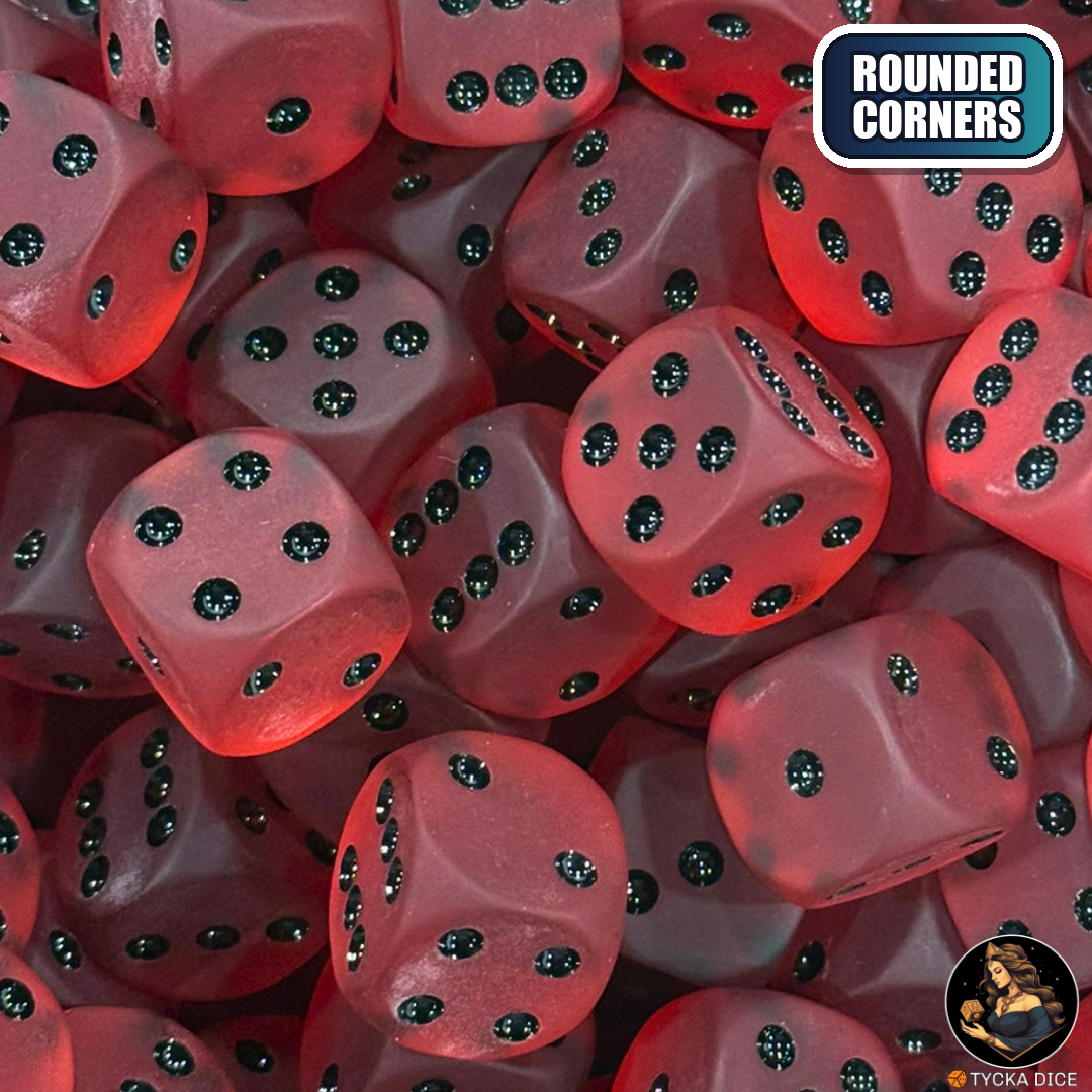 CHROMA Infernum Dice | Matte Translucent Red No-Logo D6 | TYCKA DICE