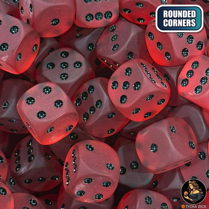CHROMA Infernum Dice | Matte Translucent Red No-Logo D6 | TYCKA DICE