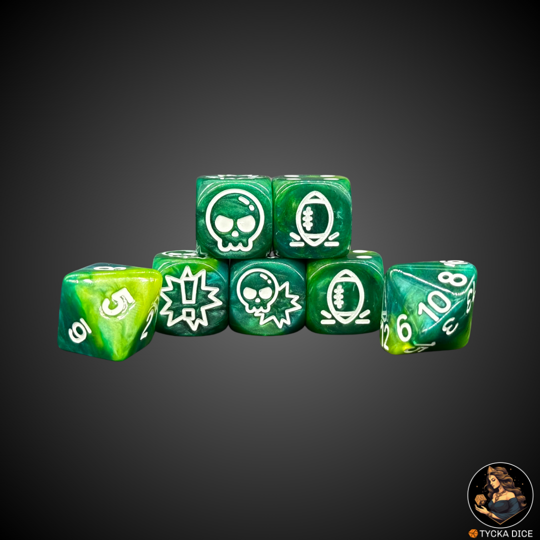 Forest Green with White Engraving fantasy football complete set