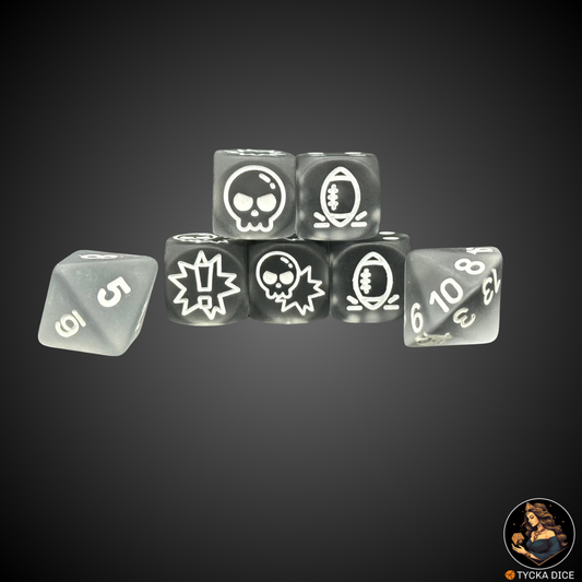 Translucid Matte Grey with White Engraving  fantasy football complete set