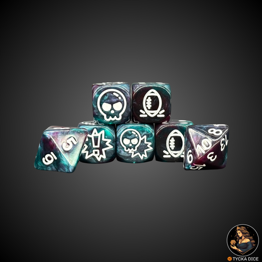 Blue and Purple Mix with White Engraving fantasy football complete set