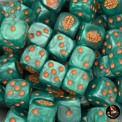 Dawn Warriors - Turquoise Dice Set — sci-fi wargame dice, rounded corners | TYCKA DICE