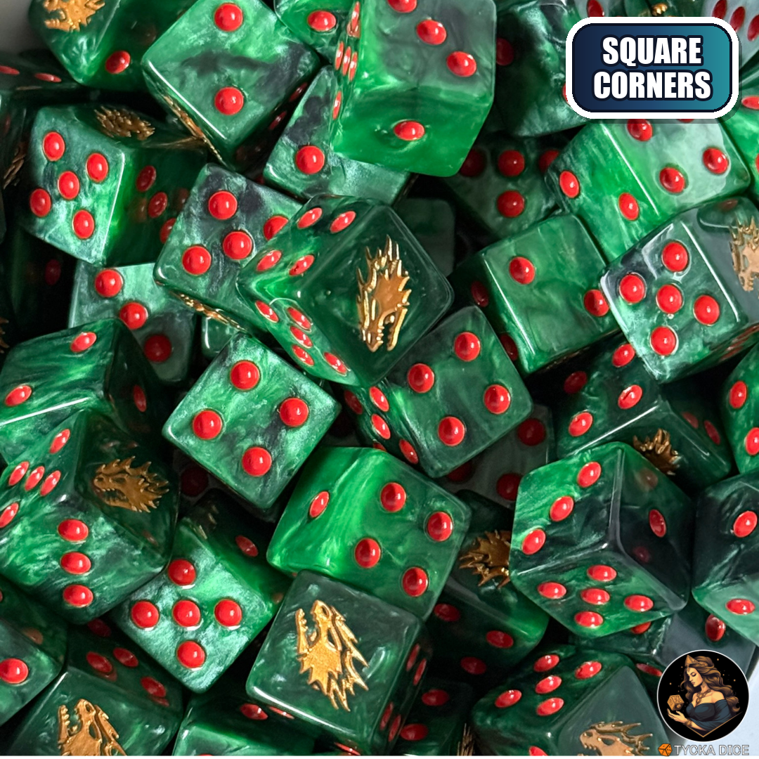 Drakefire Dice Set — sci-fi wargame dice, square corners | TYCKA DICE