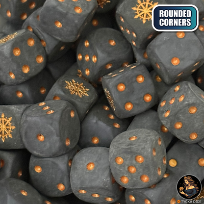 Eightfold Dominion Dice Set — sci-fi wargame dice, rounded corners | TYCKA DICE