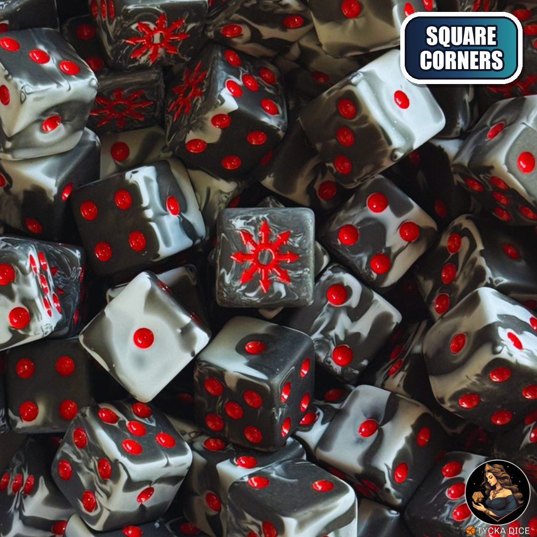 Eternal Wheel Dice Set — sci-fi wargame dice, square corners | TYCKA DICE