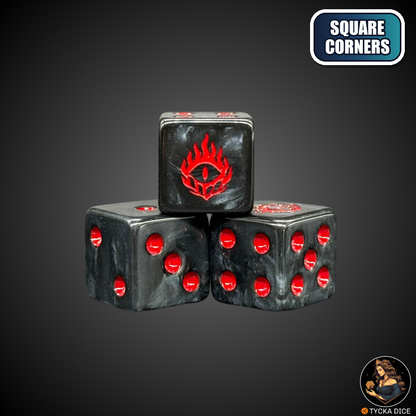 Devil Eye Dice Set — fantasy wargame dice, square corners | TYCKA DICE