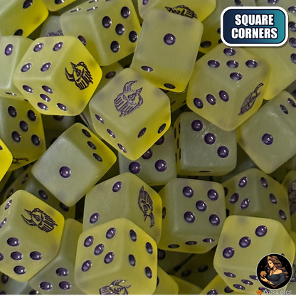 Fallen Helm - Translucent Matte Green Dice Set — sci-fi wargame dice, square corners | TYCKA DICE