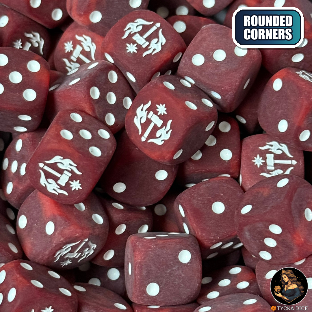 Cities of the Hammer - Matte Red Dice Set — wargame dice | TYCKA DICE