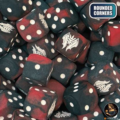 Delirious Carnage Coven - Matte Dark Red Dice Set — wargame dice | TYCKA DICE