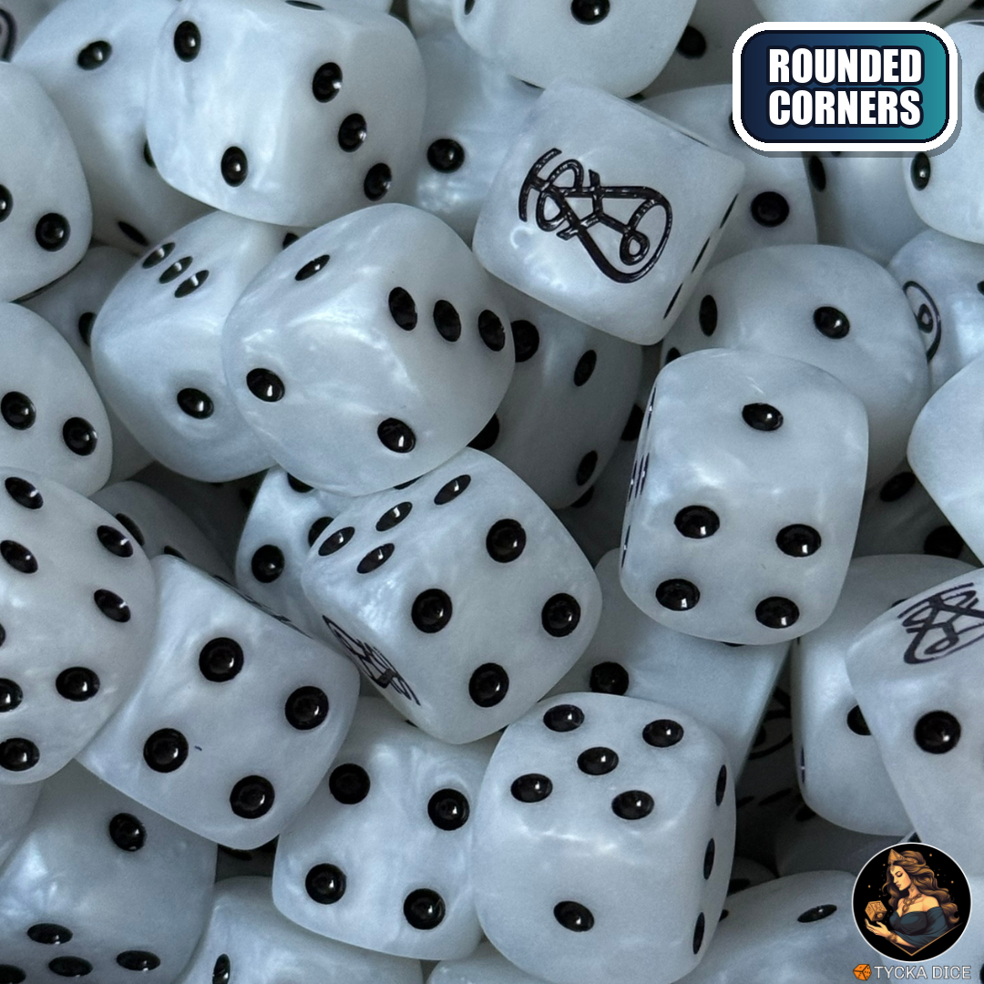 Luminar Sovereignty - Matte White Dice Set — wargame dice | TYCKA DICE