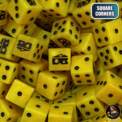 Cheese Dice - Square Corners – Fun Icon D6 for Wargaming | TYCKA DICE