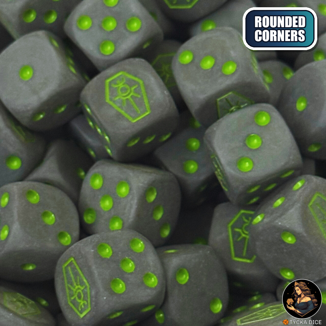 Immortals Dice Set — sci-fi wargame dice, rounded corners | TYCKA DICE