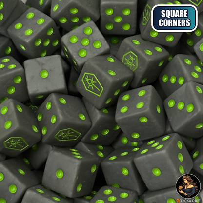Immortals Dice Set — sci-fi wargame dice, square corners | TYCKA DICE
