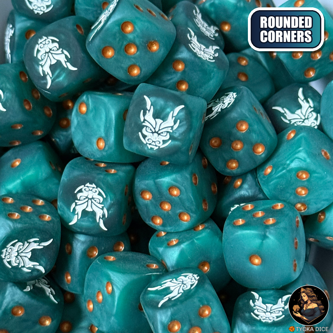 Jade Serpent Dice Set — wargame dice, rounded corners | TYCKA DICE