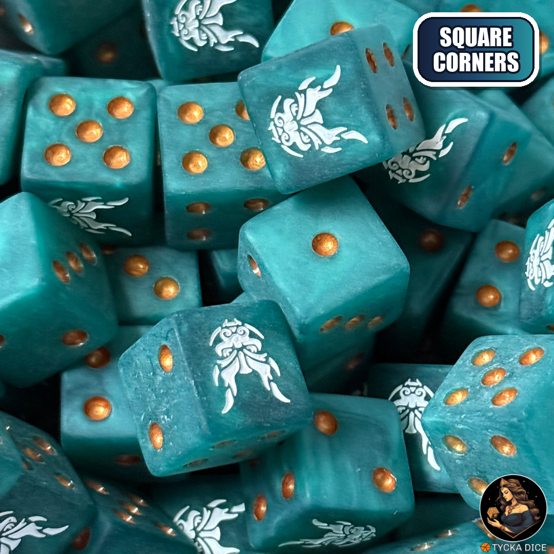 Jade Serpent Dice Set — wargame dice, square corners | TYCKA DICE