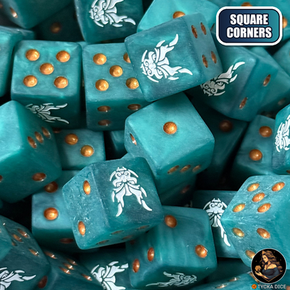 Jade Serpent Dice Set — wargame dice, square corners | TYCKA DICE
