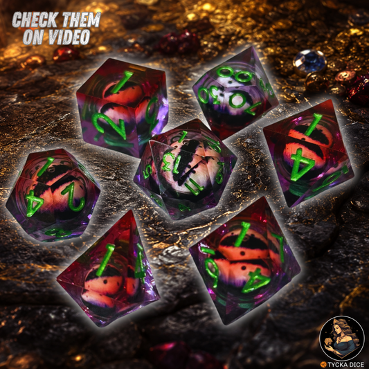 Liquid Core Dice - Joker Eye of the Dragon RPG Dice Set | TYCKA DICE