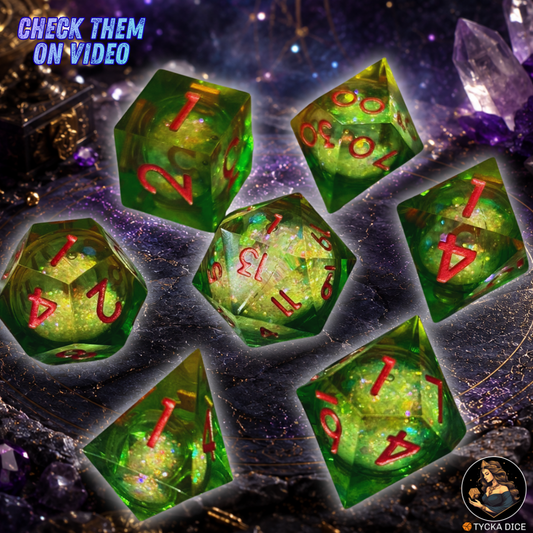 Liquid Core Dice - Keyleth Mystic Sand RPG Dice Set | TYCKA DICE