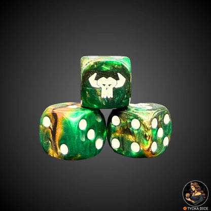 Single Krushboyz Tribe die – Green/Gold Pearl